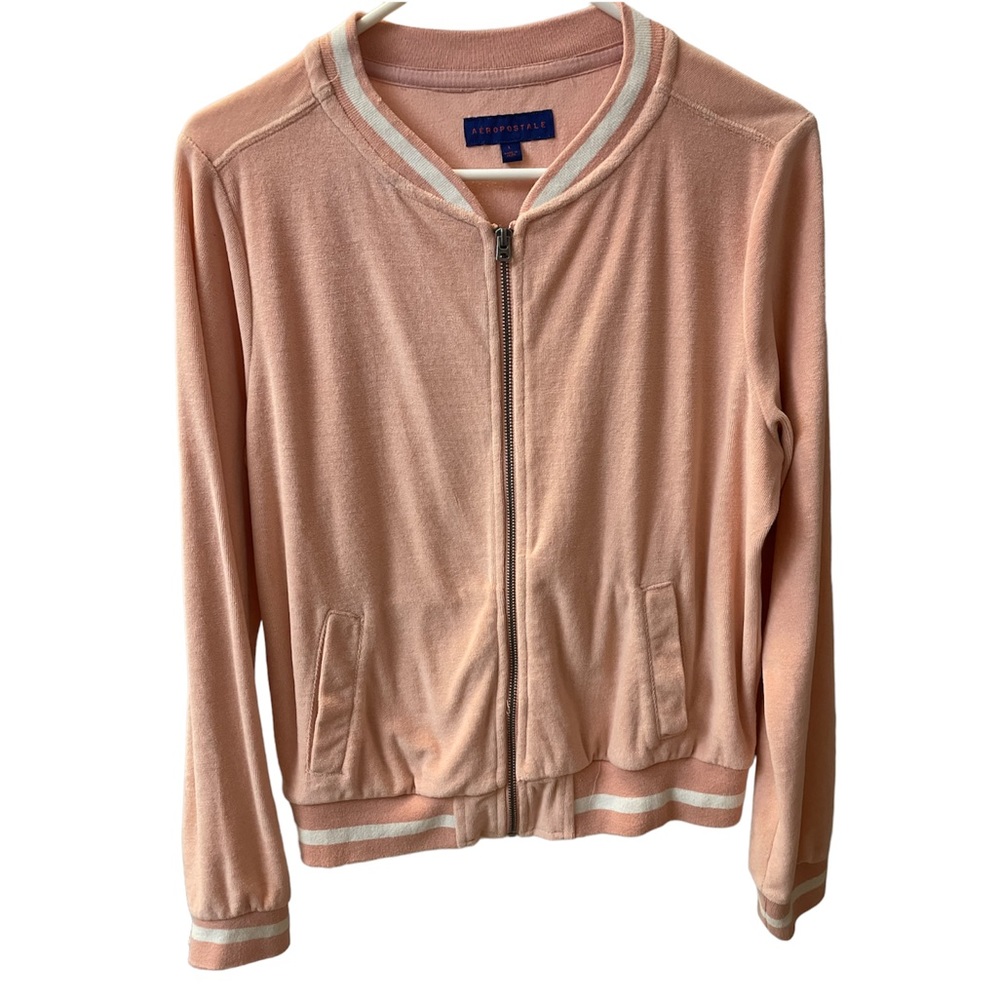 Aeropostale pink varsity stripe jacket